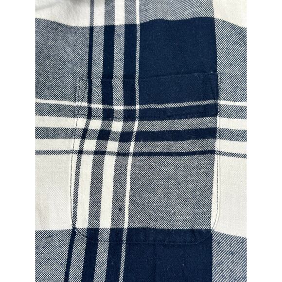 J. Crew Button Up Shirt Plaid Blue White Long Sleeve Casual Gorpcore Size L - Picture 4 of 9